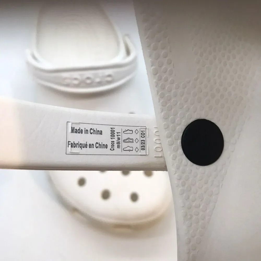 Crocs Classic White Clog Men's 9 - Women's 11 Comfort Shoe Slip On Nurse Sandal - Picture 11 of 12